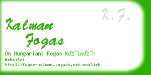 kalman fogas business card